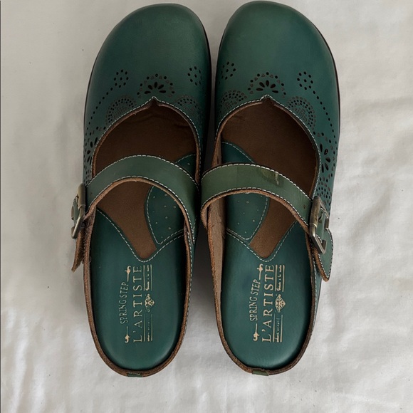 NEW Spring Step L'Artiste ANERIA Teal Clogs sz 9.5-10  **READ** - Picture 5 of 9